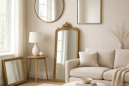 Miroir décoratif pour agrandir une pièce et refléter la lumière naturelle.