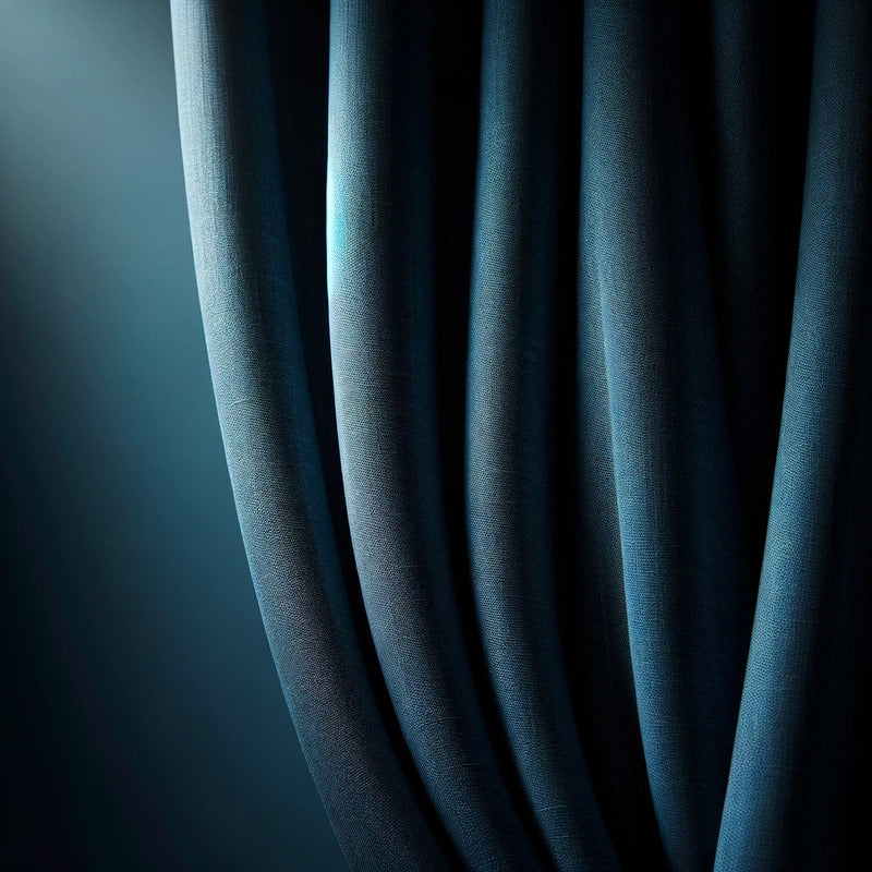 Des rideaux opaques, épais et foncés, bloquant efficacement la lumière extérieure pour créer une ambiance intime et chaleureuse dans une pièce.