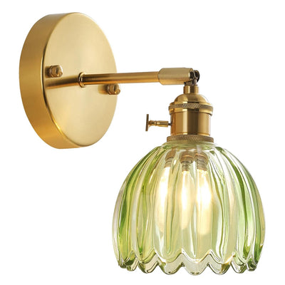 Applique murale vintage verre abat-jour vert salon