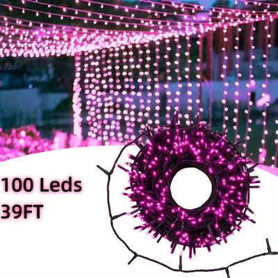 Guirlande lumineuse rose LED 10m 100 ampoules scintillantes