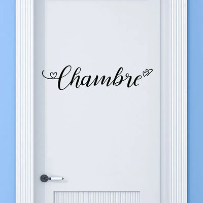 Autocollant porte chambre amour français Ombre Interieur