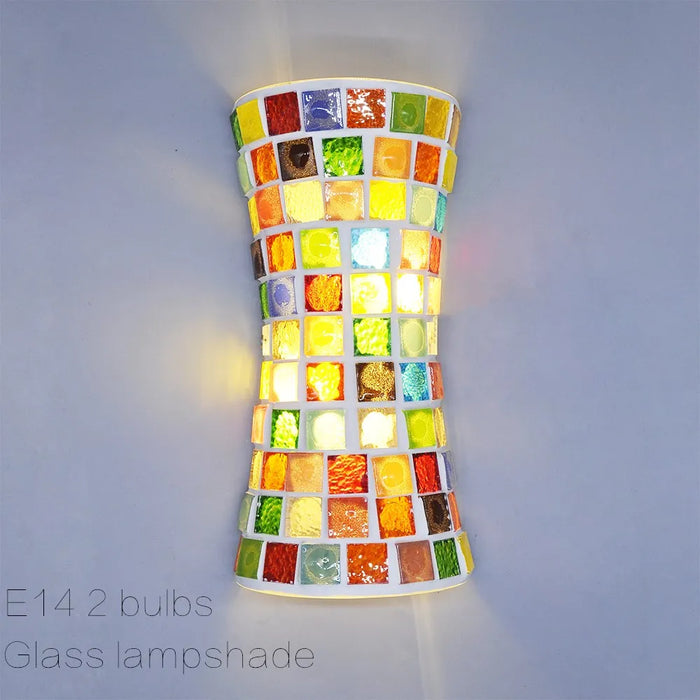 Applique murale LED bohème en verre rouge vintage
