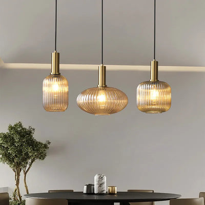 Lampe suspendue en verre coloré style rétro pour salon