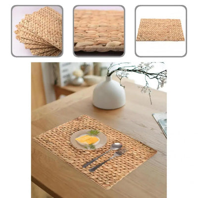 Set de table en bambou rustique rouge sur une table en bois