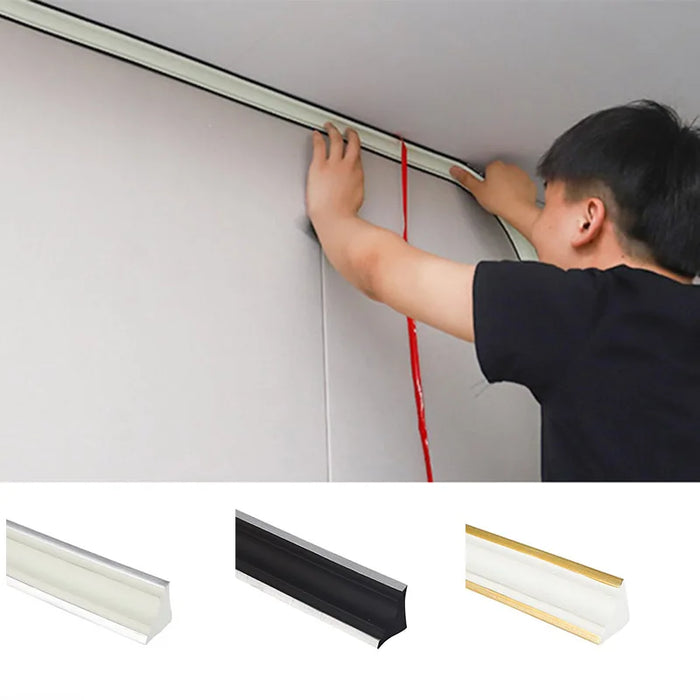 Bande décorative autocollante blanche pour plafond