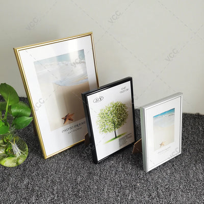 Cadre photo aluminium moderne jaune pour affiche murale