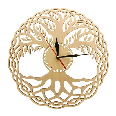 Horloge murale arbre de vie en bois design moderne