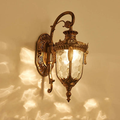 Applique murale extérieure rétro en bronze et verre pour jardin