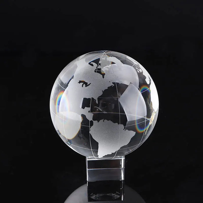 Boule en cristal motif football décoration bureau