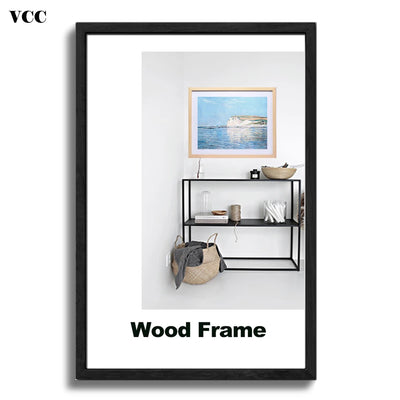 Cadre photo aluminium moderne gris foncé sur mur blanc