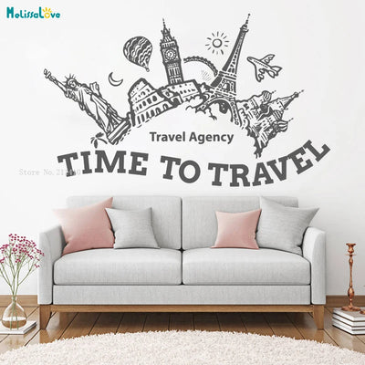 Sticker mural voyage aventure enfant avion