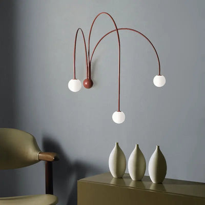 Applique murale LED design italien en fer avec abat-jour en verre vert