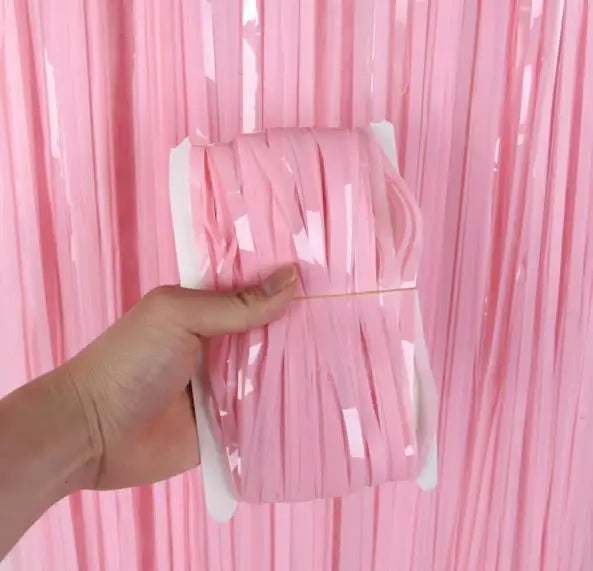 décoration murale occasionnelle rideau rubans plissés bleu rose moderne clips orange jaune vert