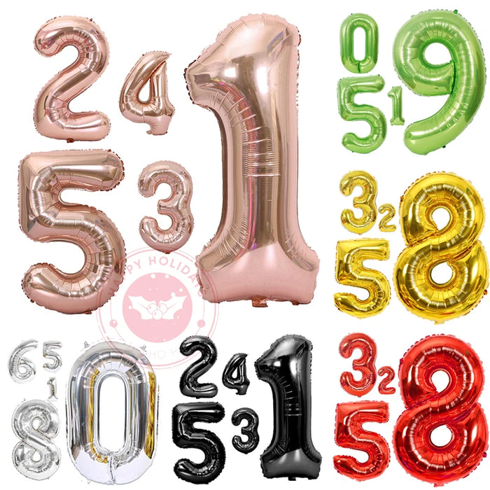Ballon numérique or rose 40 pouces pour décoration d'anniversaire