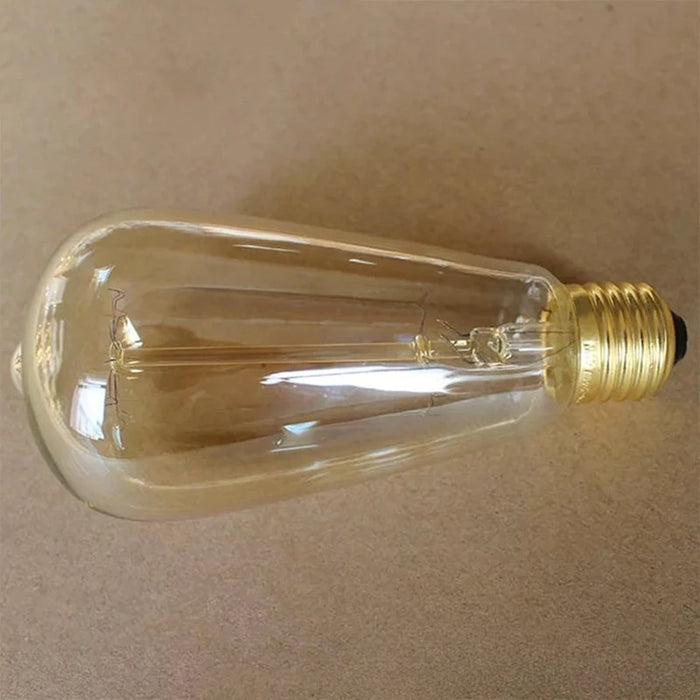 suspension lumineuse industrielle vintage noire dorée transparente ampoule filament