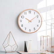 horloge murale bois blanc minimaliste moderne salon chambre quartz