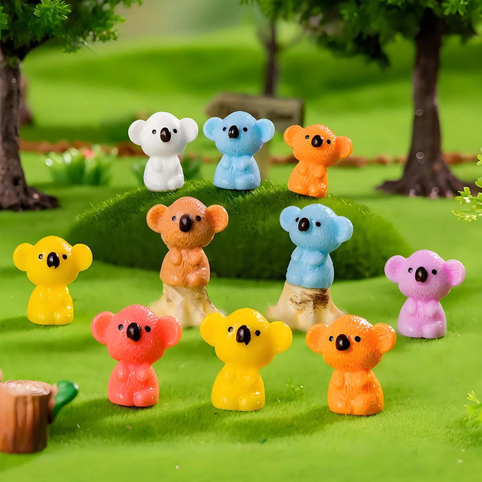 figurines koala résine bleu jaune orange rose cartoon decoration anniversaire pâques nouvel an diplômes