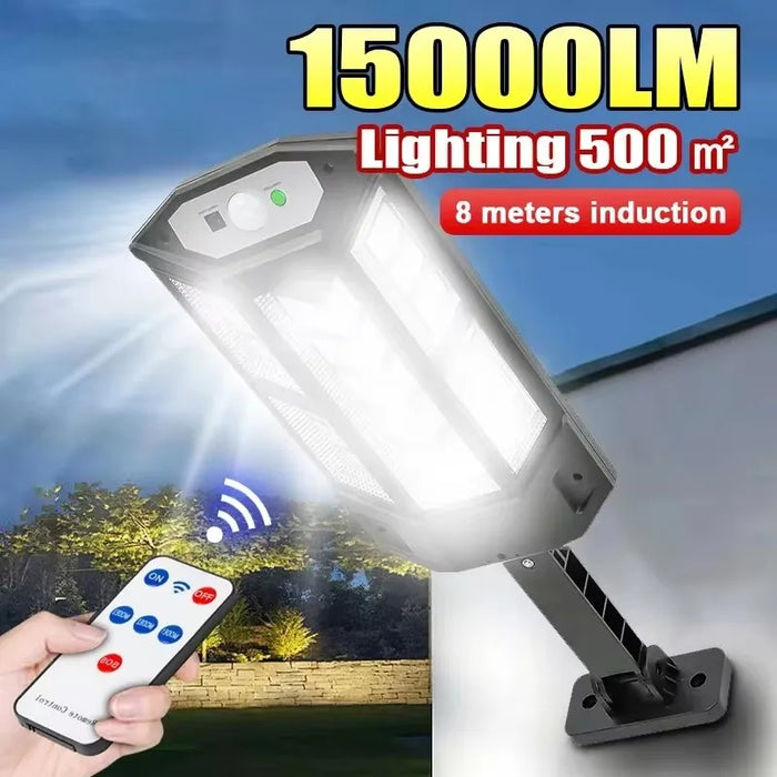 Lampe solaire extérieure étanche avec détecteur de mouvement - Vue de face