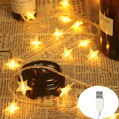 guirlande lumineuse led etoile decoration noel mariage interieur exterieur blanc multicolore usb piles