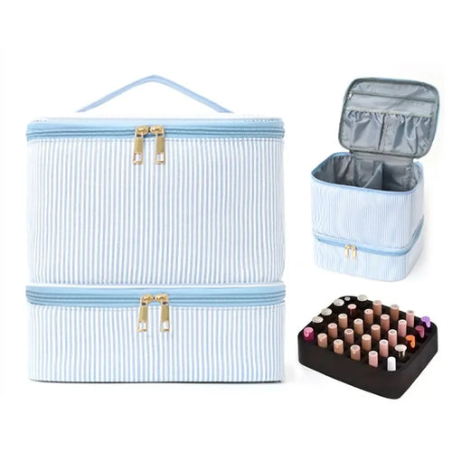 sac cosmétiques grand rangement vernis ongles pochette amovible bandoulière portable tissu polyester
