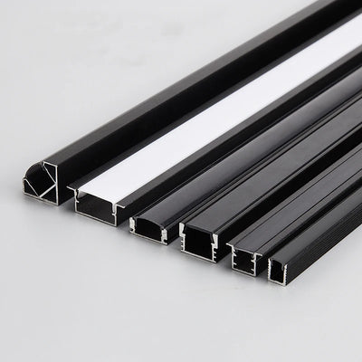 Profilé aluminium LED noir avec couvercle laiteux