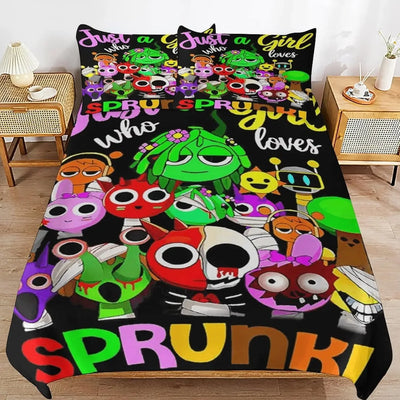 Housse de couette 220x240 garçon imprimé 3D Sprunki