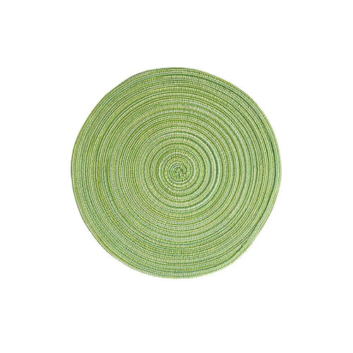 napperon rond lin tissé motif spirale rustique dessous verre anti brûlure table