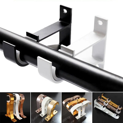 Support tringle rideau double aluminium or