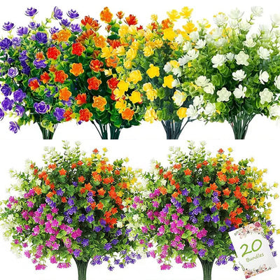 Fleurs artificielles extérieures résistantes aux UV en bouquet vert