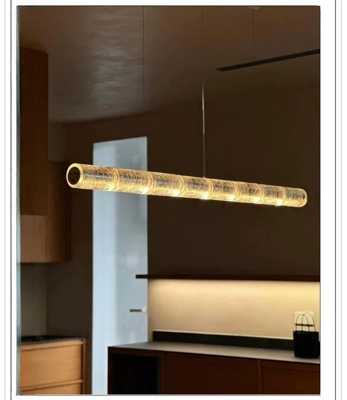 lumière suspendue moderne transparente ampoules led 124cm 165cm 207cm minimaliste