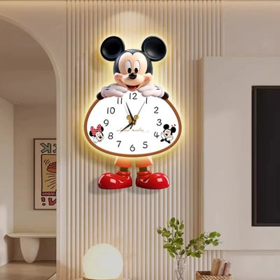 Horloge murale LED design Mickey noire style nordique