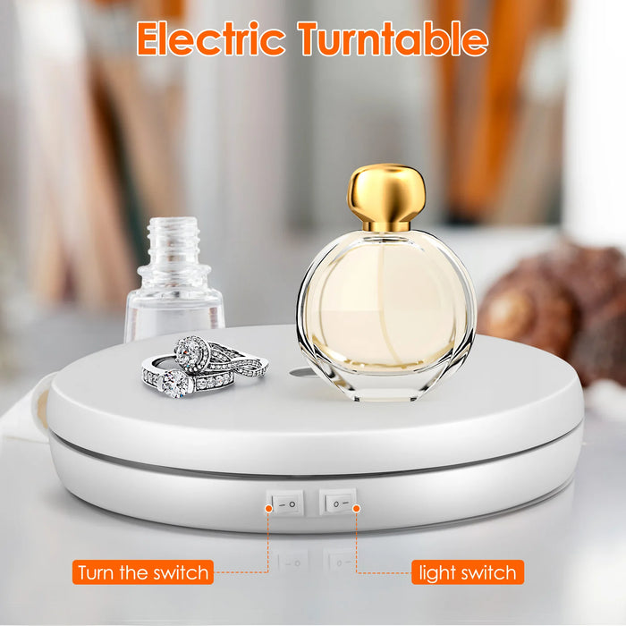 Plateau tournant électrique LED blanc pour décoration intérieure