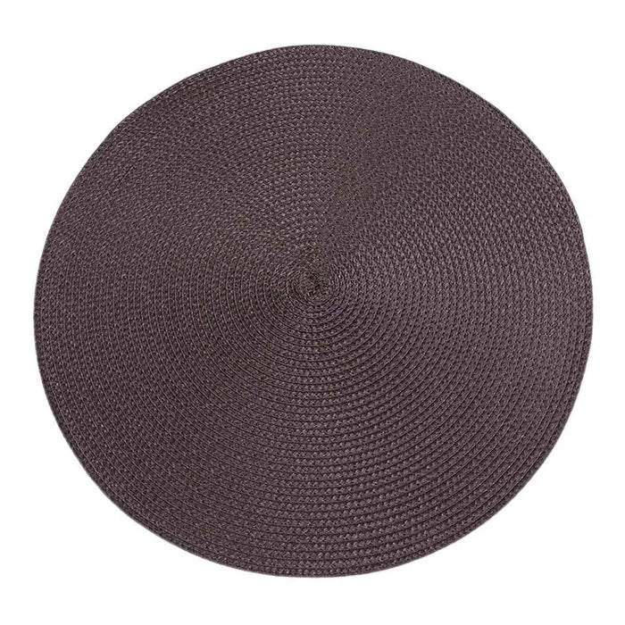 Placemats ronds tissés modernes 38cm multicolores assiettes verres festifs