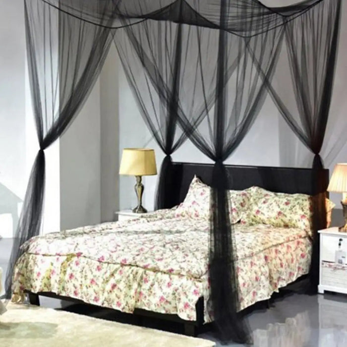 Rideau de lit baldaquin style européen en polyester blanc