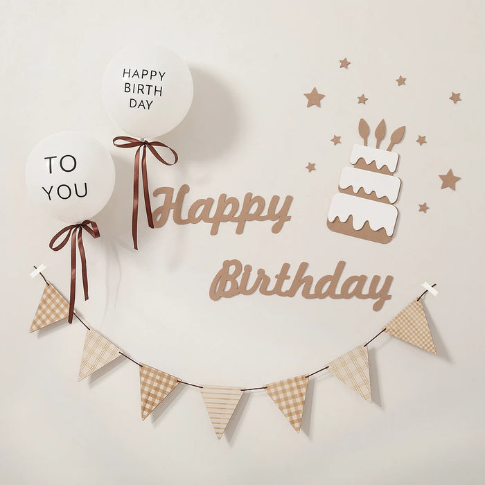 Kit de décoration murale anniversaire 7 pièces avec ballons et bannière