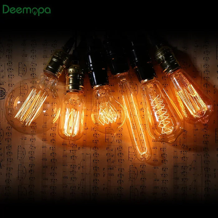 ampoules filament transparentes vintage e27 220v 30000h 250l 499l spiral dorées chambre salon