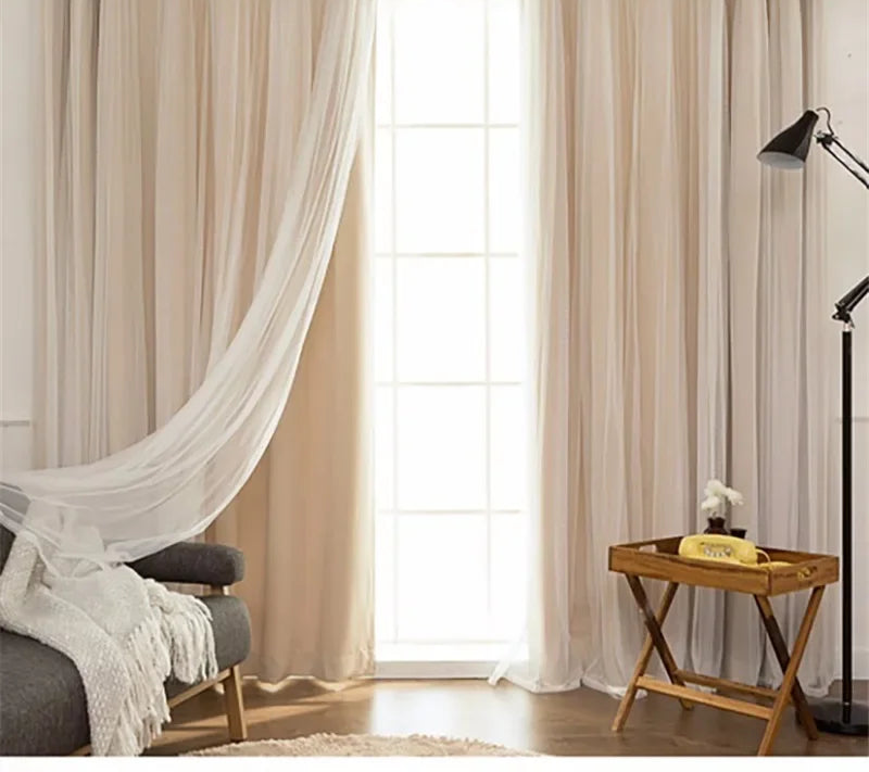 Rideau double beige