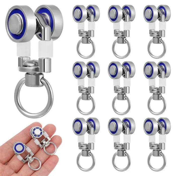 clips rideau argent bleu blanc rondeaux points dorés moderne fonctionnel clips 10 pièces
