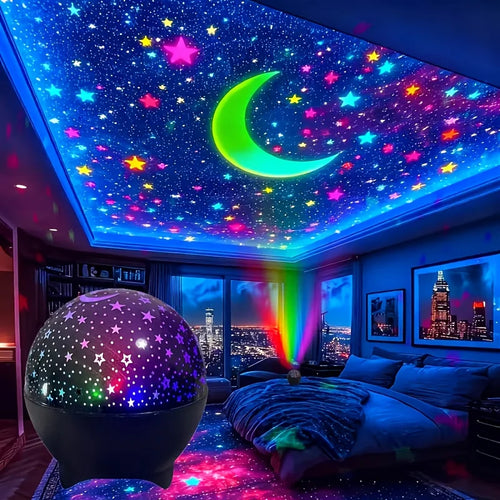 projecteur étoiles lune couleurs changeantes usb led chambre enfant festif moderne