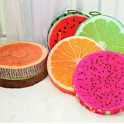 Housse de coussin rond en forme de fruit pour chaise de jardin, couleur pastèque