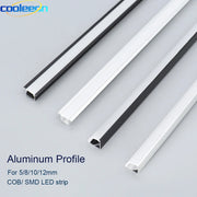 profils aluminium led argent noir industriels modernes rainures fixations trous embouts blancs