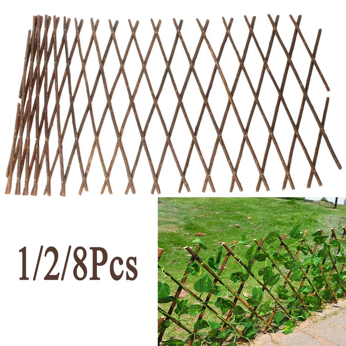 Treillis en saule extensible blanc pour plantes grimpantes