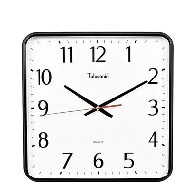 Horloge murale carrée design blanc salon