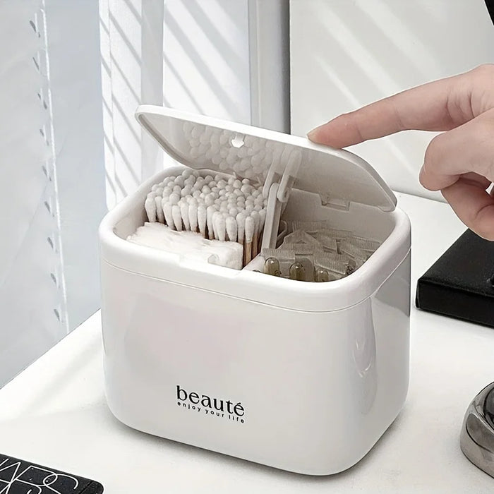 organisateur cosmétique blanc moderne adhésif coton tige ampoules rangement salle bain coiffeuse