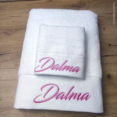 Serviette de bain 100% coton brodée personnalisée noire