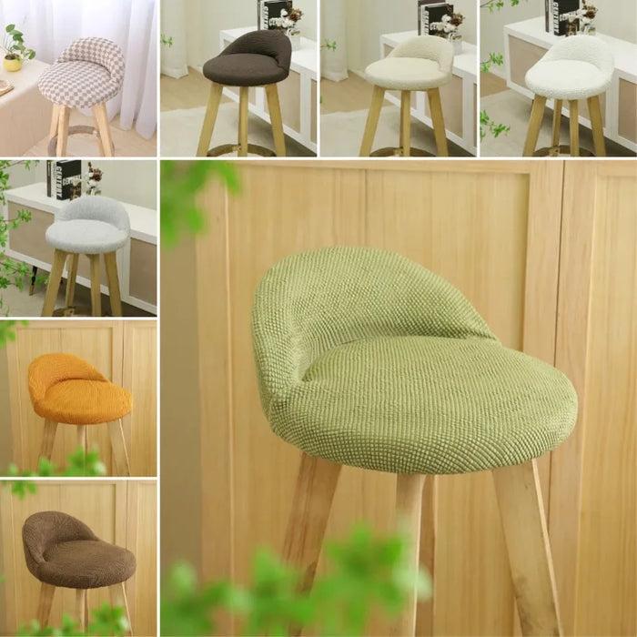 Housse de chaise de bar en coton antidérapante couleur marron
