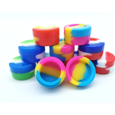 Mini boîte de rangement ronde en silicone avec couvercle vue de dessus