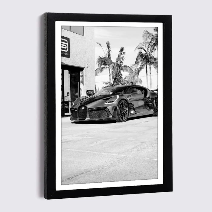 Cadre photo noir et blanc nordique avec affiche rue