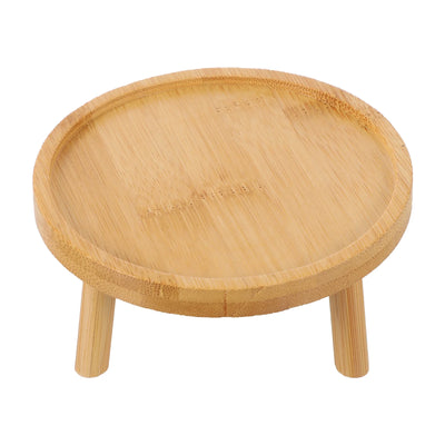 Support pour pot de fleurs en bois massif sur table de jardin