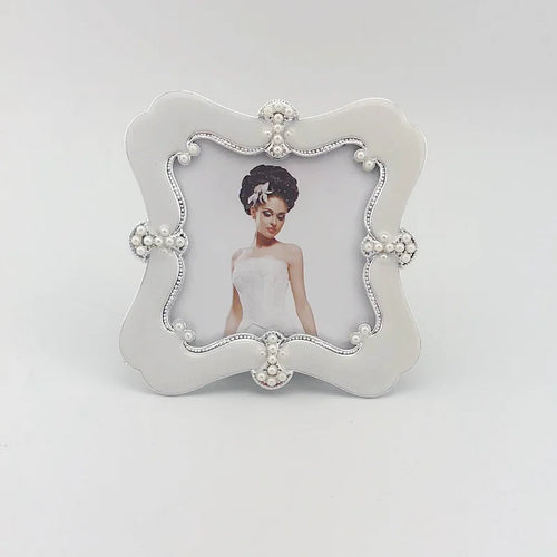 cadre photo argenté strass brillant classique décoration maison cadeau mariage support adhésif noir